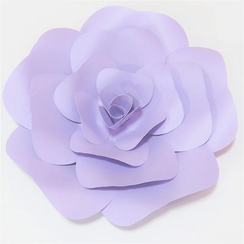 DIY гигантский Бумага цветы Флорес де papel большой Бумага Роза для свадьбы и события декоративные задние планы деко видео-уроки 6 размеров бумажные цветы - Цвет: Lilac