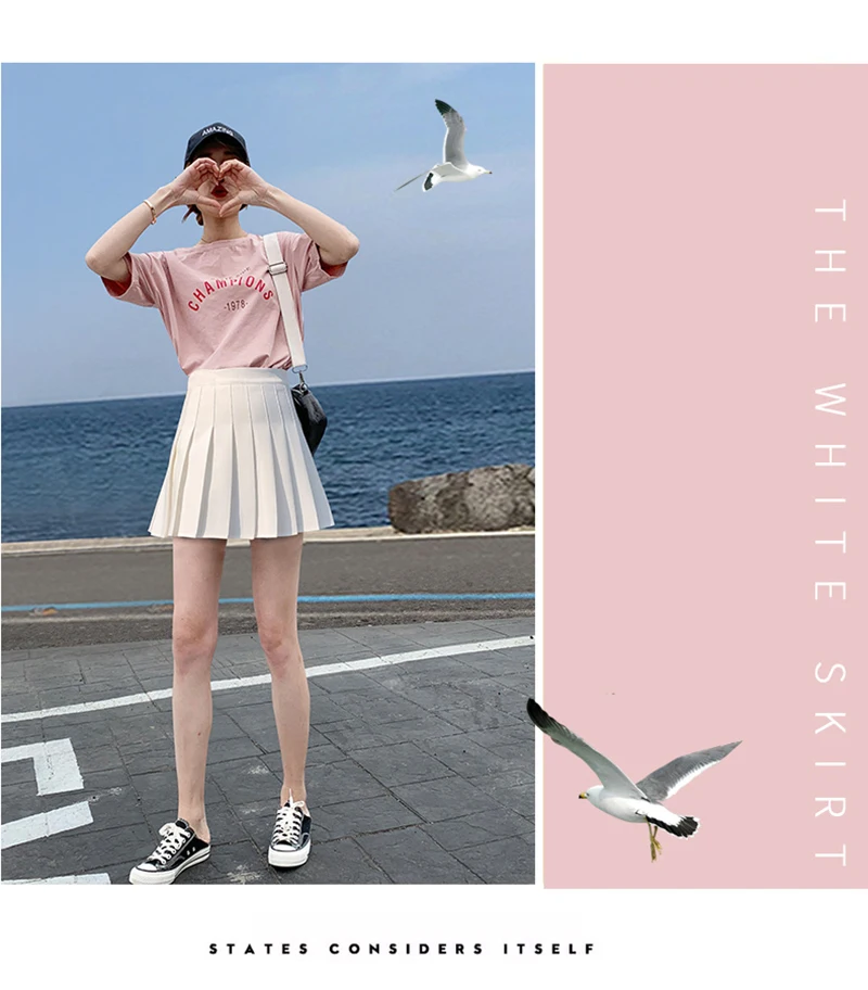 Sexy Womens Pleated Mini Skirt Schoolgirl Short Dress Cosplay Club Costume Solid Color Mini Skirts Faldas Mujer Moda plus size