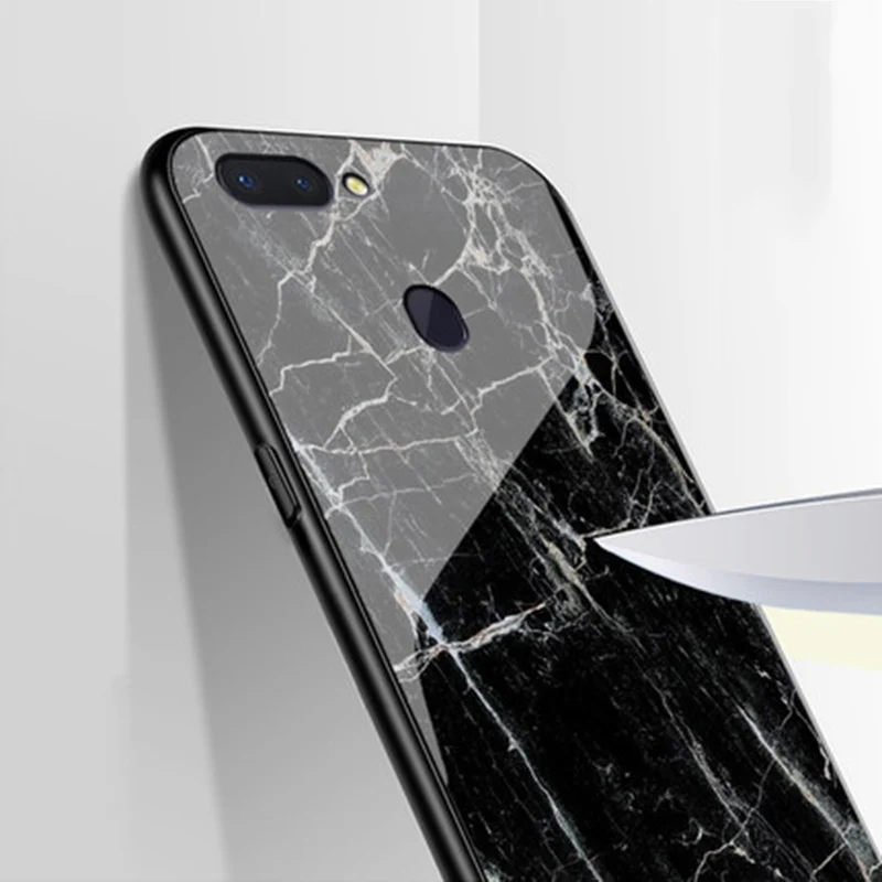 Каменный узор закаленное Стекло чехол для OPPO R 15 защитных чехлов OPPOR15 PACM00 чехла