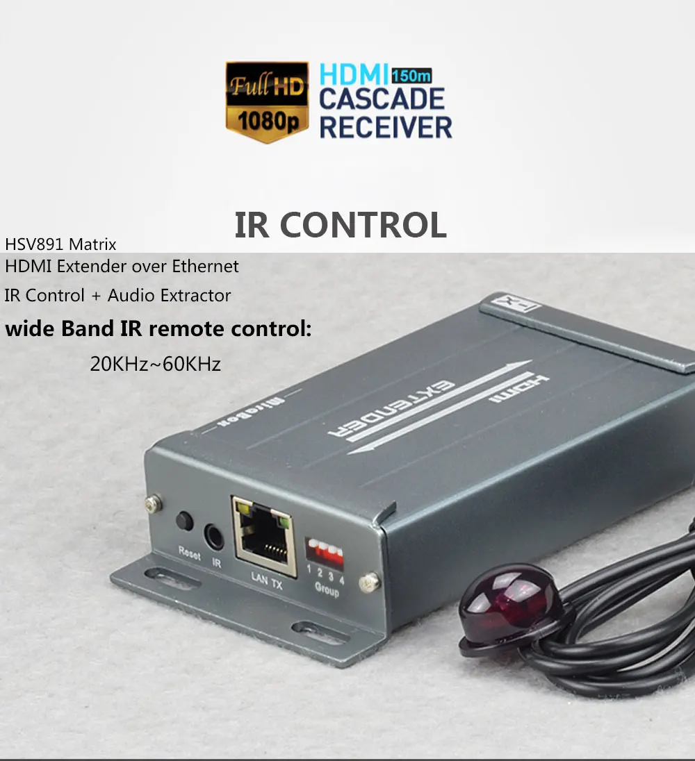MiraBox HDMI матричный удлинитель 1080P через IGMP переключатель поддержка 16 отправителей 236 приемники с ИК-контролем по IP Ethernet удлинитель