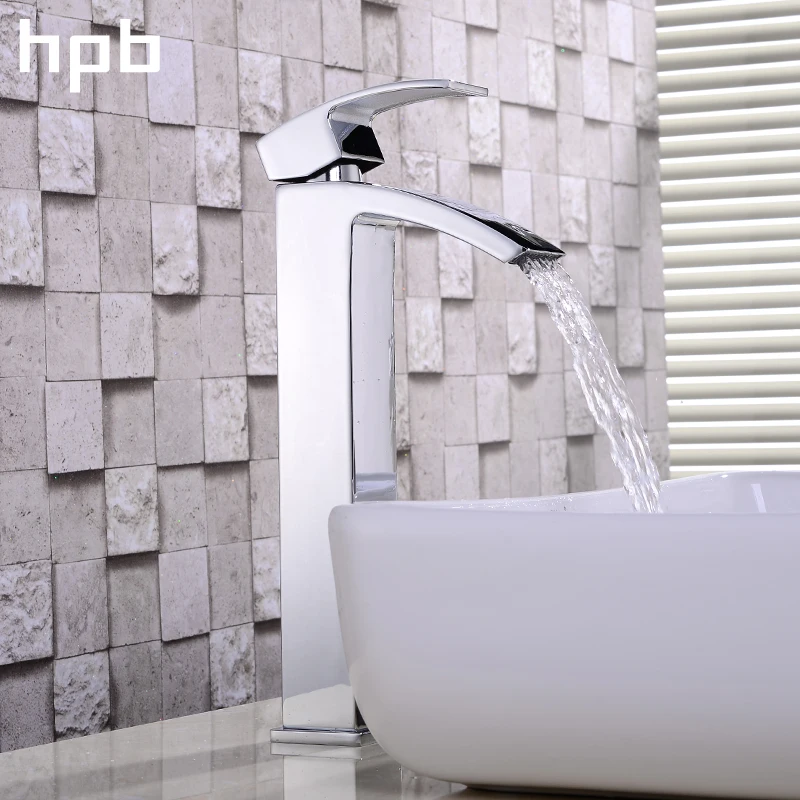 HPB водопад высокий смеситель для раковины ванной комнаты Смеситель кран с одной