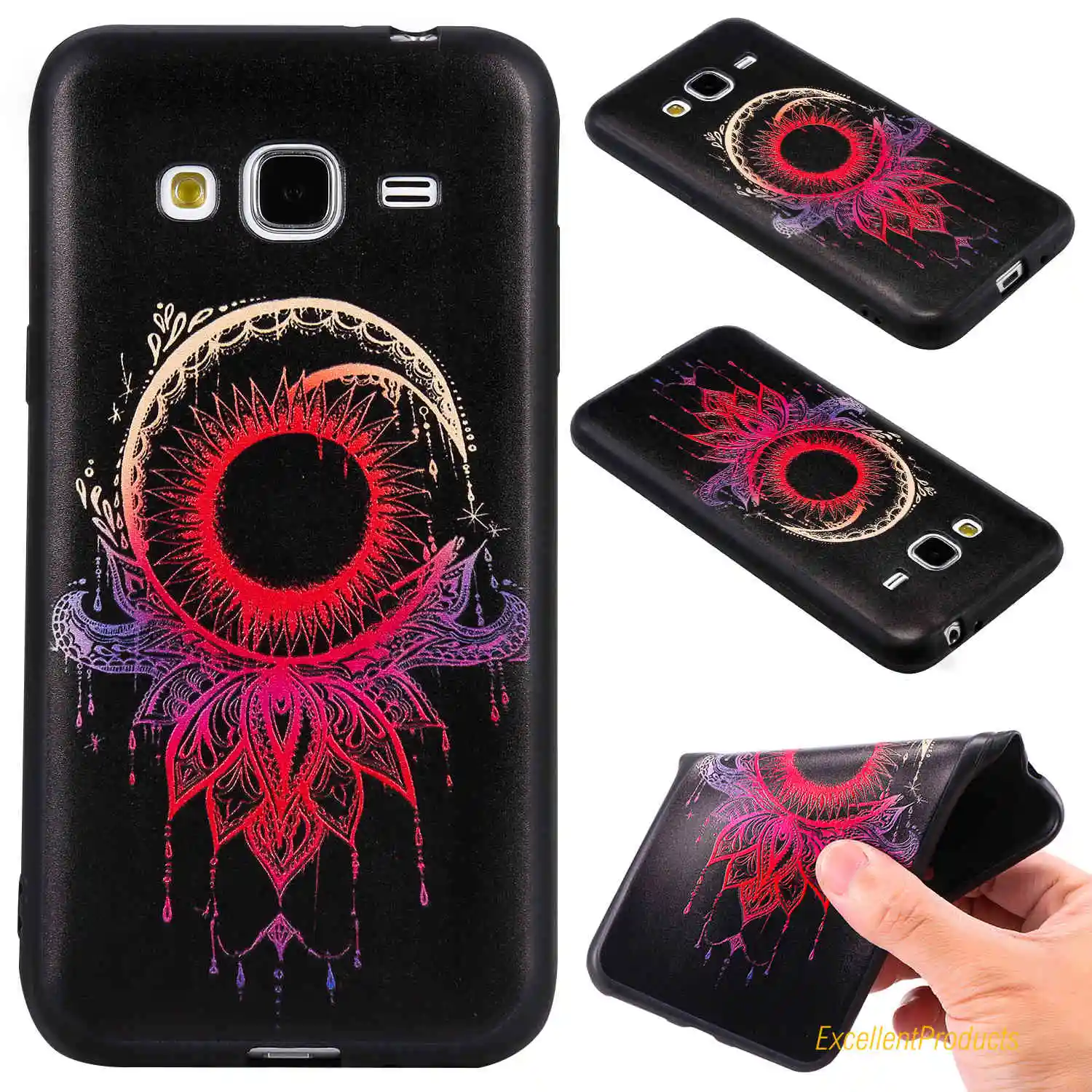 FGHGF чехол для телефона s 3D окрашенный рельефный тисненый черный ТПУ samsung J3 2016 |