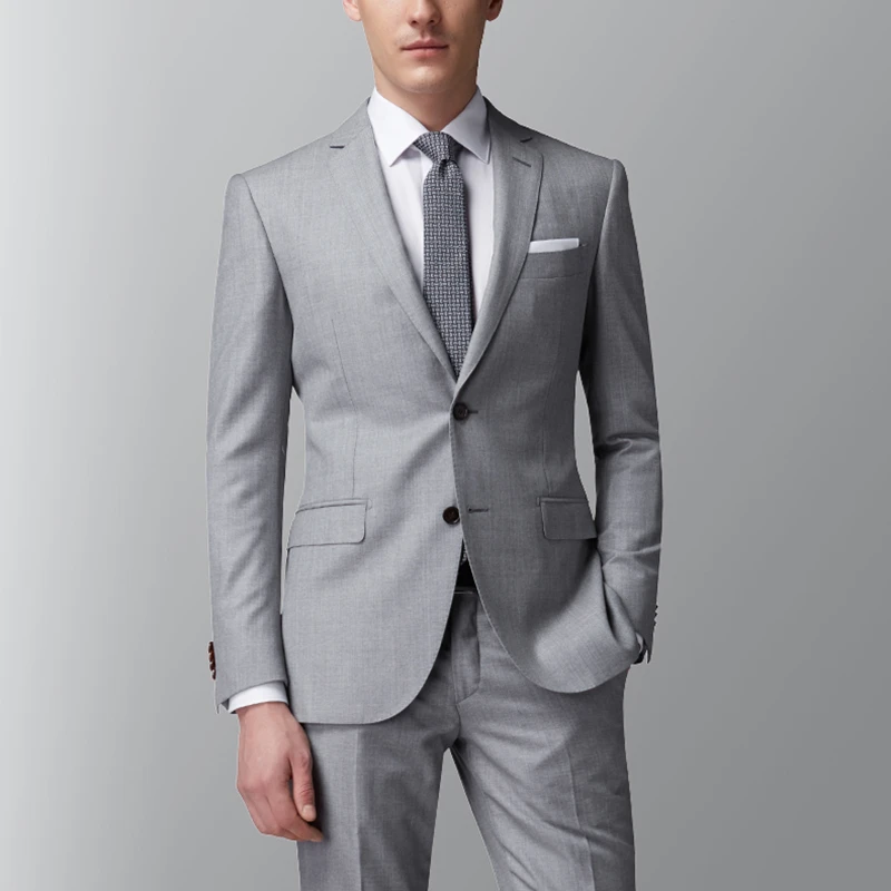 Light Grey Groom Suit Wedding Suits For Men Mens Suit Groom Tuxedo Tailored 3 Piece Custom made Suit Wedding tuxedo jacket