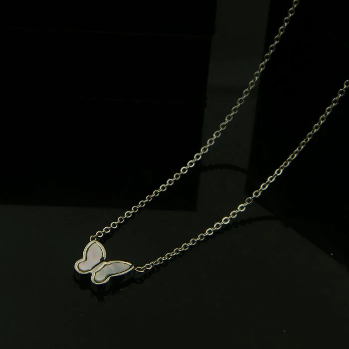 Я ХОЧУ Роскошь Розовое Золото Бабочка Ожерелье Черный/Белый Корпус Titanium Стали