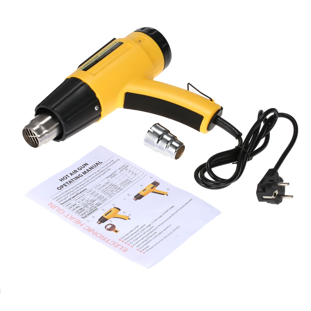 

2000W AC220 Digital Electric Hot Air Gun Temperature-controlled Heat IC SMD Soldering Welding Tools Adjustable Quality + Nozzle