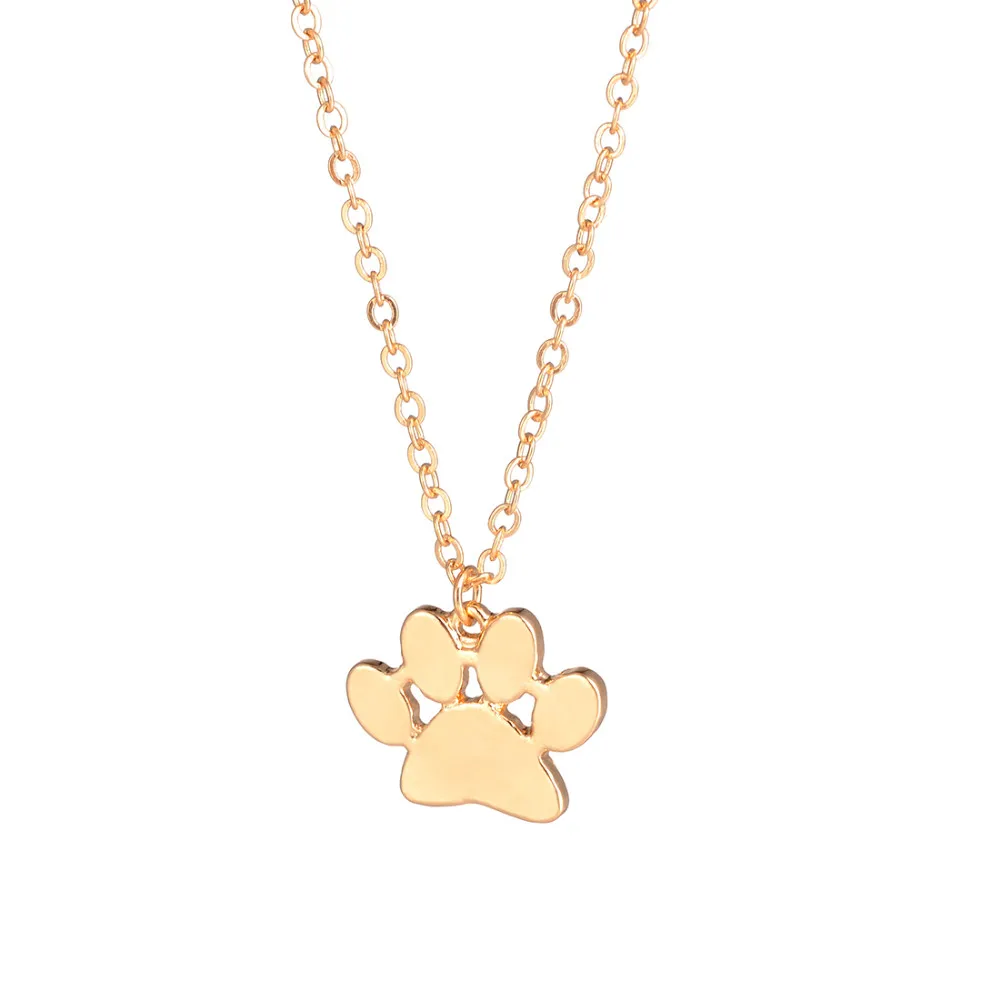 Модные Симпатичные кошки и собаки кулон с печатью Лапы Ожерелье-чокер для женщин