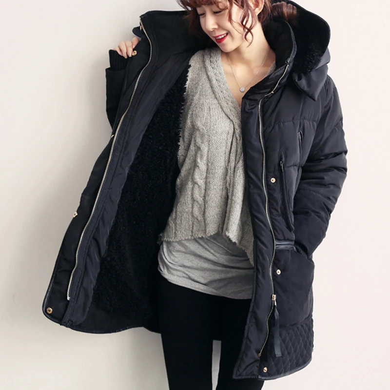 2017 зимнее пальто женское классический дизайн парка хлопок искусственная овечья