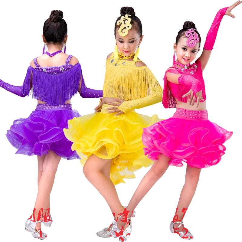 Детские платья для соревнований по самбе бальных танцев сальсы детская одежда