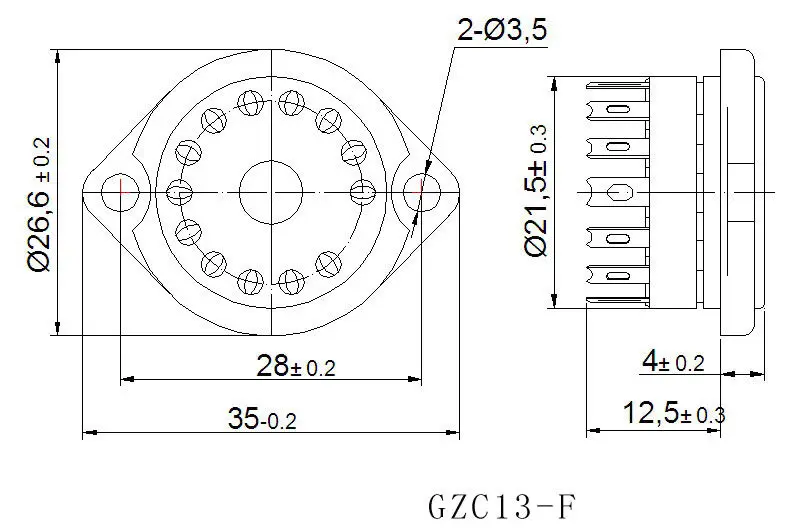 13pin GZC13-F керамический газоразрядный индикатор гнездо для QS30-1 SZ-8 YS30-3 | Электронные