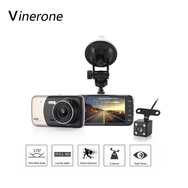 Vinerone 4'' IPS видеорегистратор Full HD 1080P камера заднего вида регистратор
