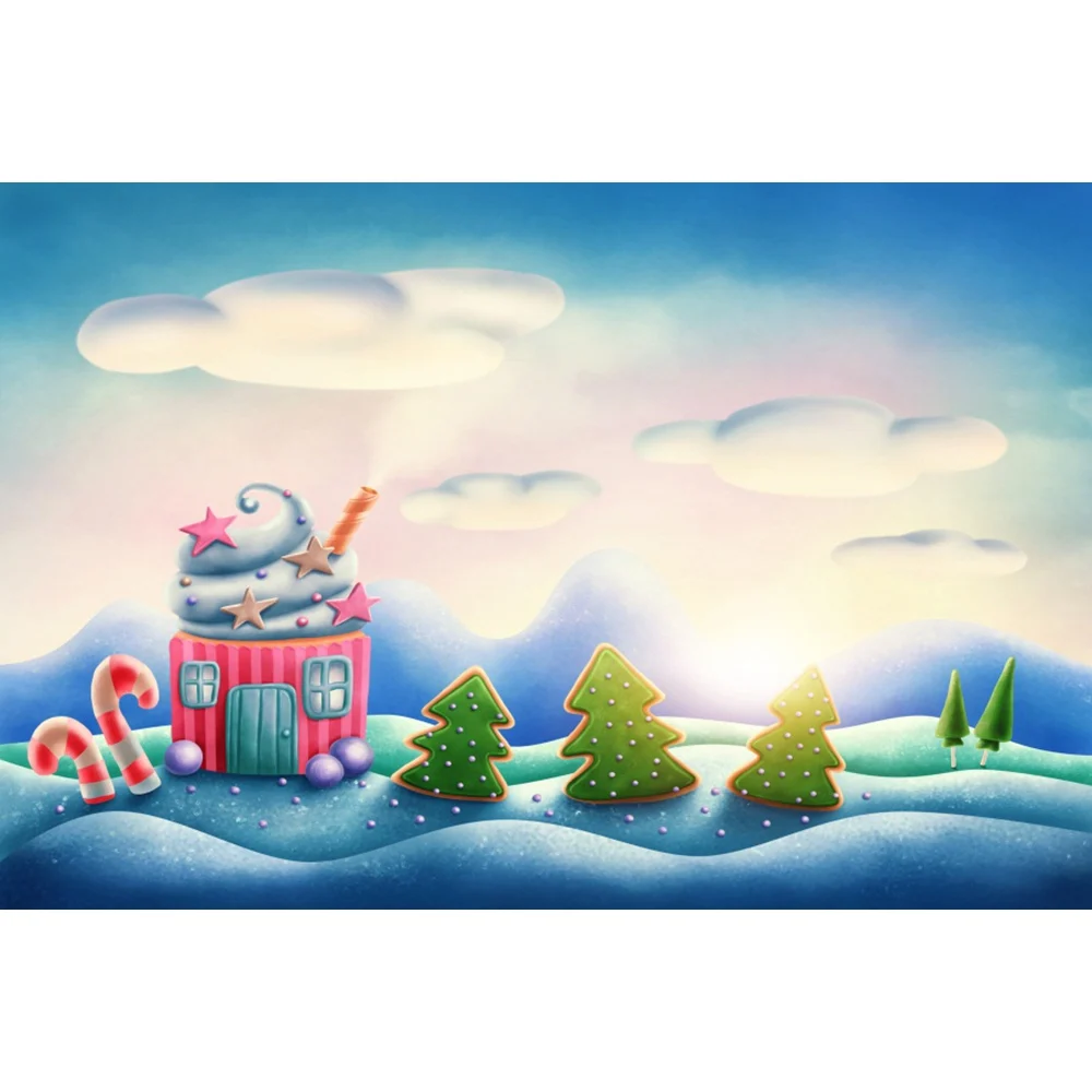 Yeele мороженое дом леденец Candyland ребенок день рождения фотографии задний план индивидуальные фотографические фоны для фотостудии - Цвет: Сиренево-синего цвета