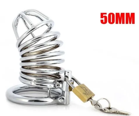 Трусы 40/45/50 м Целомудрие замки из нержавеющей стали Мужской замки пенис член игра игрушка экзотические Для мужчин, нижнее белье для девочек трусы-боксеры - Цвет: 50mm ring