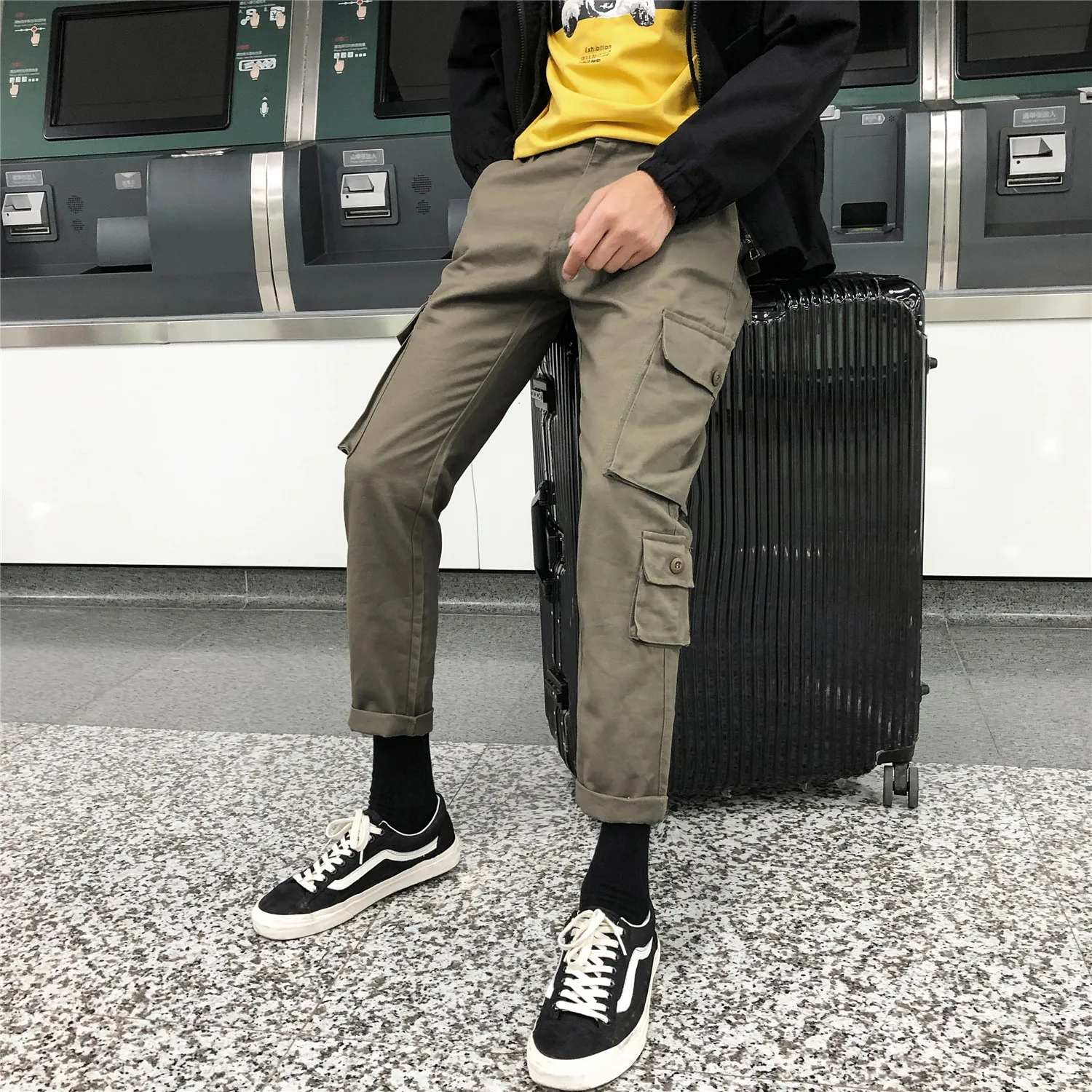 Комбинезоны мужские прилив бренд штаны шаровары случайные свободные нескольких