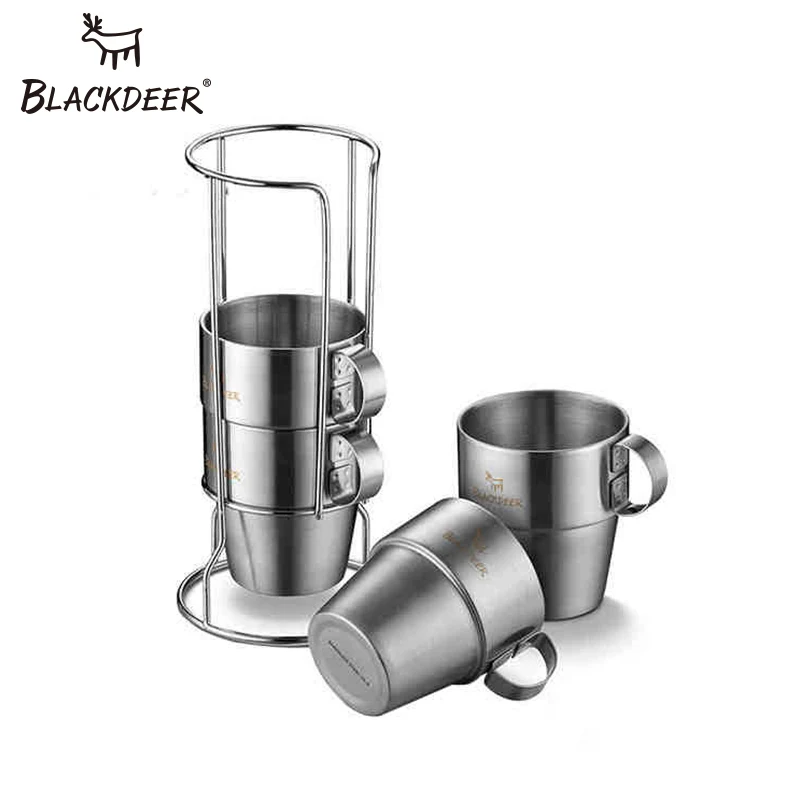 BLACKDEER инструменты для кемпинга портативные чашки из нержавеющей стали для кофейной воды двухслойные Изолированные чашки для дома на открытом воздухе для пикника кемпинга