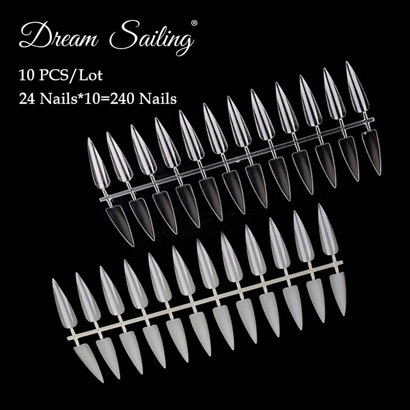 

10PCS of False Nail Color Display Pointed Sharp Nail Art Gel Polish Color Shelf Chart Card Varnish Practice Board Manicure Tools