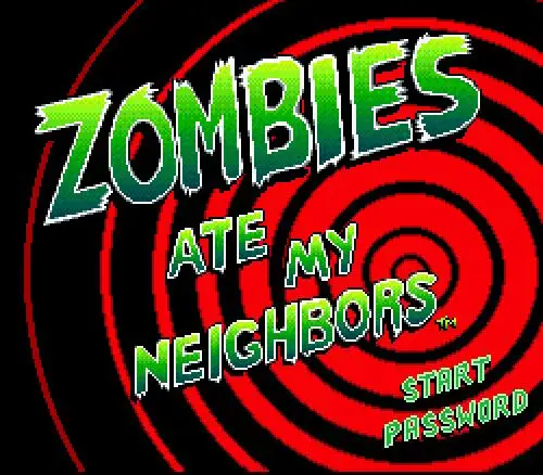 Зомби соседи Версия США 16 бит большой серый карточная игра для NTSC игры |