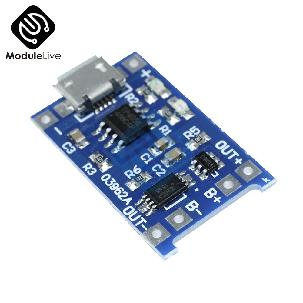 5 шт. зарядная плата с двумя функциями Micro USB В 1A 18650 TP4056|Соединители| |
