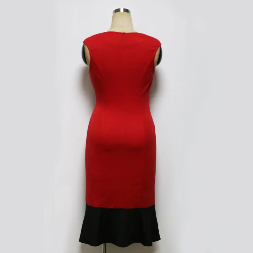 Мода Повседневная Элегантный Оболочка Рукавов Труба Лето Женщины Русалка Dress Sexy