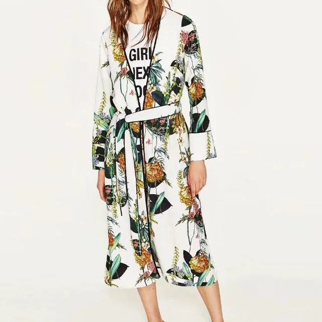 Женское длинное кимоно Boho повседневное этническое с v образным вырезом цветочным