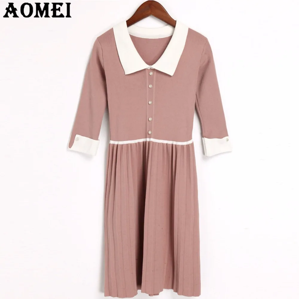 Женское Повседневное платье свитер Офисная Женская одежда для работы черный