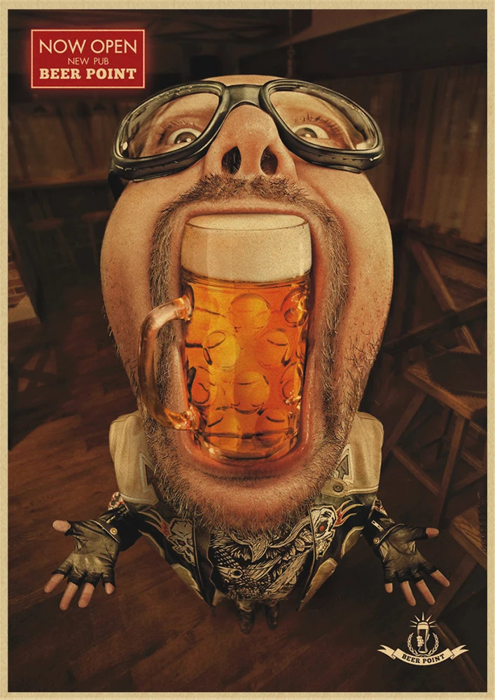 Beer Retro poster Home Furnishing decoration Kraft Poster Drawing Painting Wall stickers