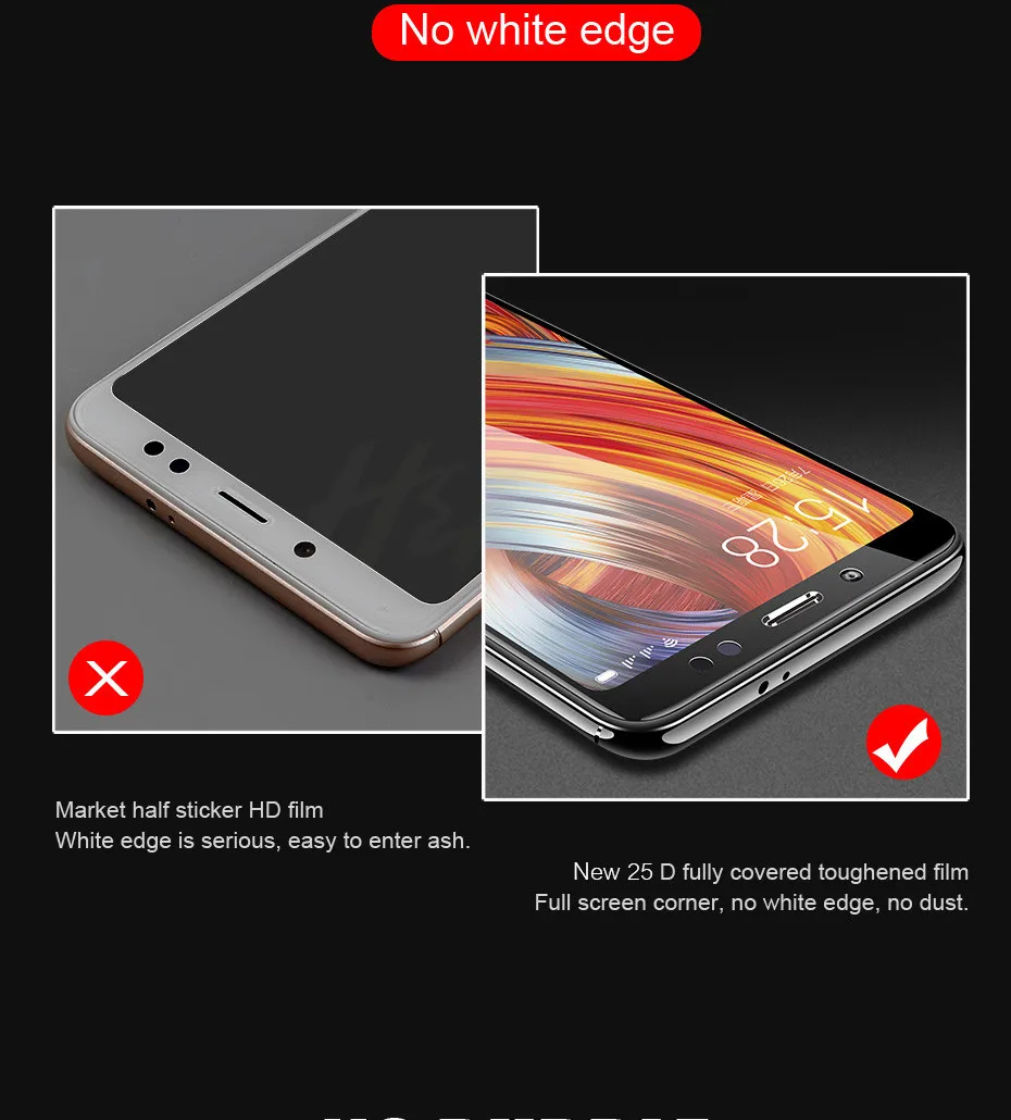 H&A 25D защитное стекло с закругленными краями для Xiaomi Redmi 7 6 Pro 6A 4X5 Plus закаленное защитное стекло для экрана Note 7 6 5 Pro