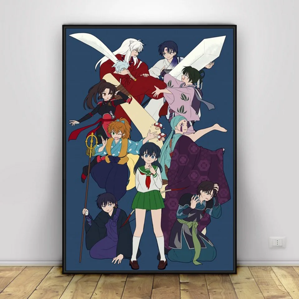 Скандинавская живопись настенное искусство японское аниме постеры Inuyasha для