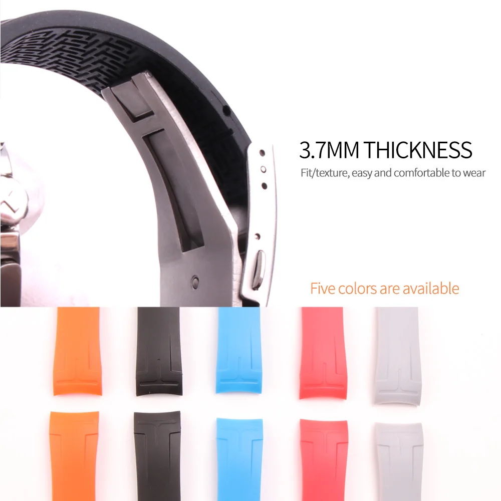 22 мм/23 мм/24 мм силиконовые ремешки для часов Tissot T035 T035407 T035.617 T035.439 резиновый спортивный мужской ремешок для часов водонепроницаемый