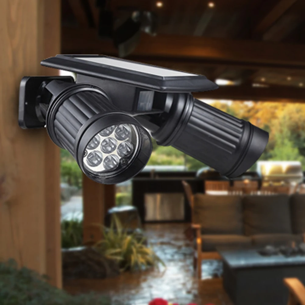 Солнечный двойной Регулируемый рычаг 14LED Водонепроницаемый Сад Открытый