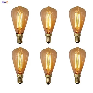 

IWHD Bombilla Edison Light Bulb E14 40W 220V Lampara Vintage Lamp Ampul Ampoule Industrial Decorative Retro Lamp Light C35 T45
