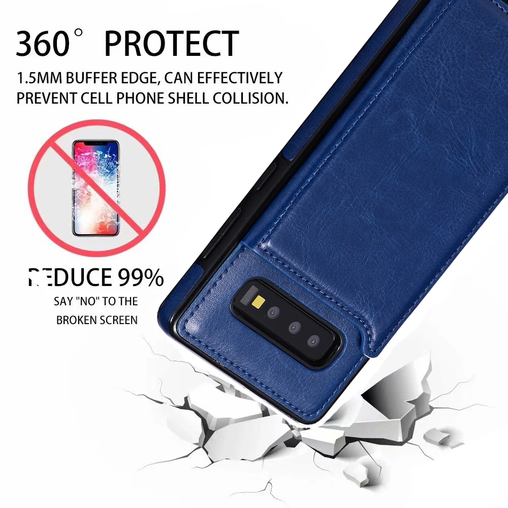 Slim Leather Wallet Credit Card Holder Stand Cover for Samsung Galaxy S10 Plus S10e S8 S9 Note 9 8 S7 Edge Case |