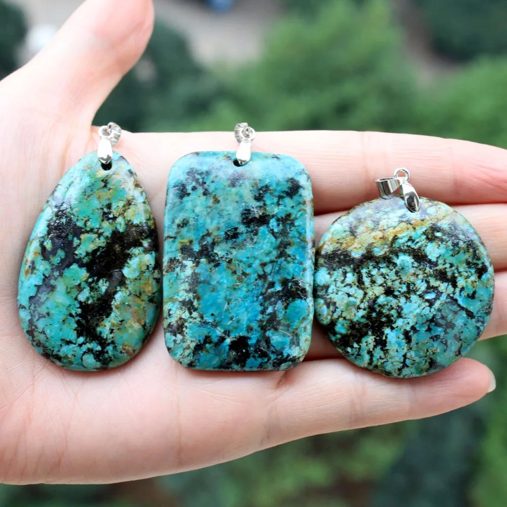 Оптовая AAA + 3 Тип Природных Африканских Turquoi Камень Неправильной Формы Кулон DIY Fit