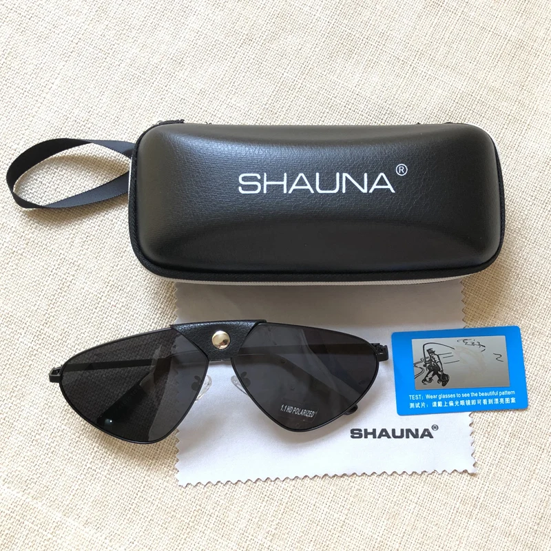 SHAUNA из искусственной кожи украшения поляризационные солнцезащитные очки для женщин Мода зеркальное покрытие Светоотражающие Оттенки для мужчин UV400