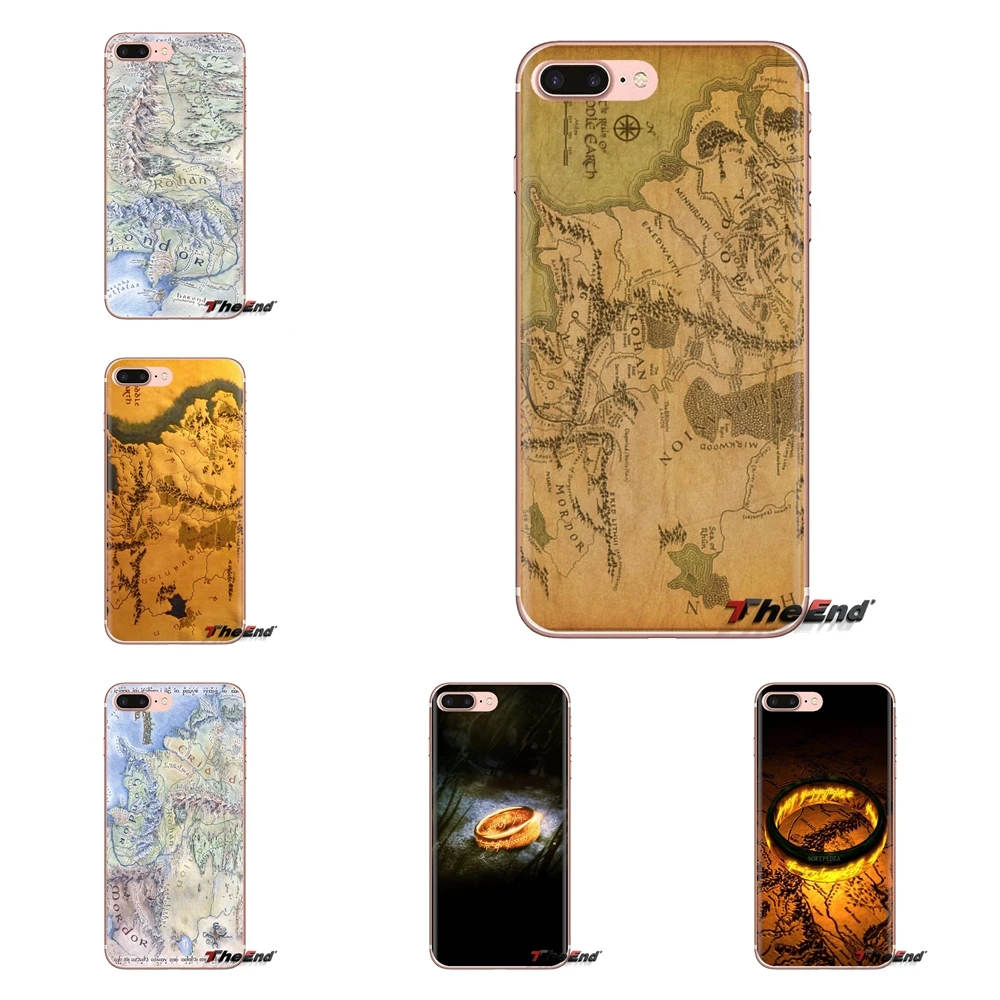 For LG G3 G4 Mini G5 G6 G7 Q6 Q7 Q8 Q9 V10 V20 V30 X Power 2 3 K10 K4 K8 2017 Silicone Bag Case the lord of rings Map Hobbit |