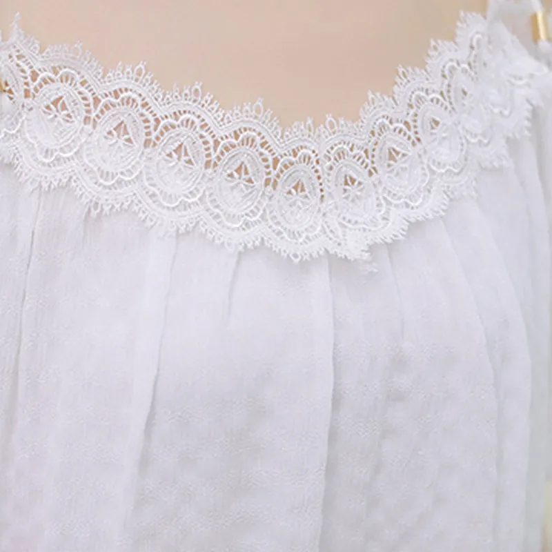 Кружевные женские шифоновые блузки с открытыми плечами однотонные элегантные