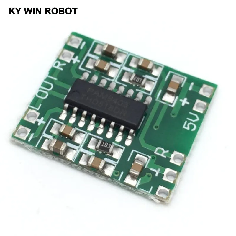 5PCS PAM8403 Super mini digital amplifier board 2 * 3W Class D digital amplifier board efficient 2.5 to 5V USB power supply