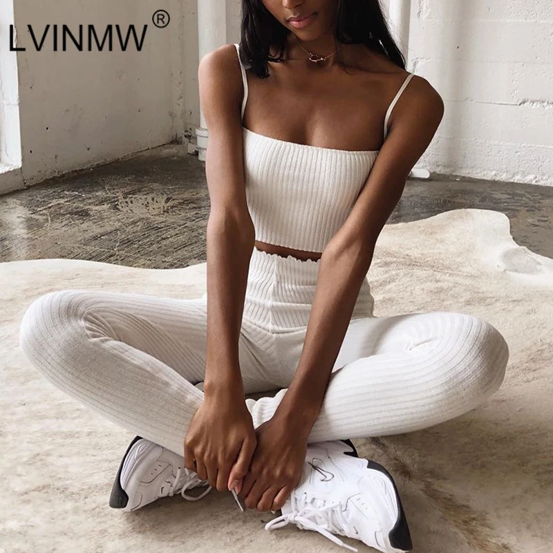 LVINMW однотонные трикотажные обтягивающие штаны с высокой талией и оборками в
