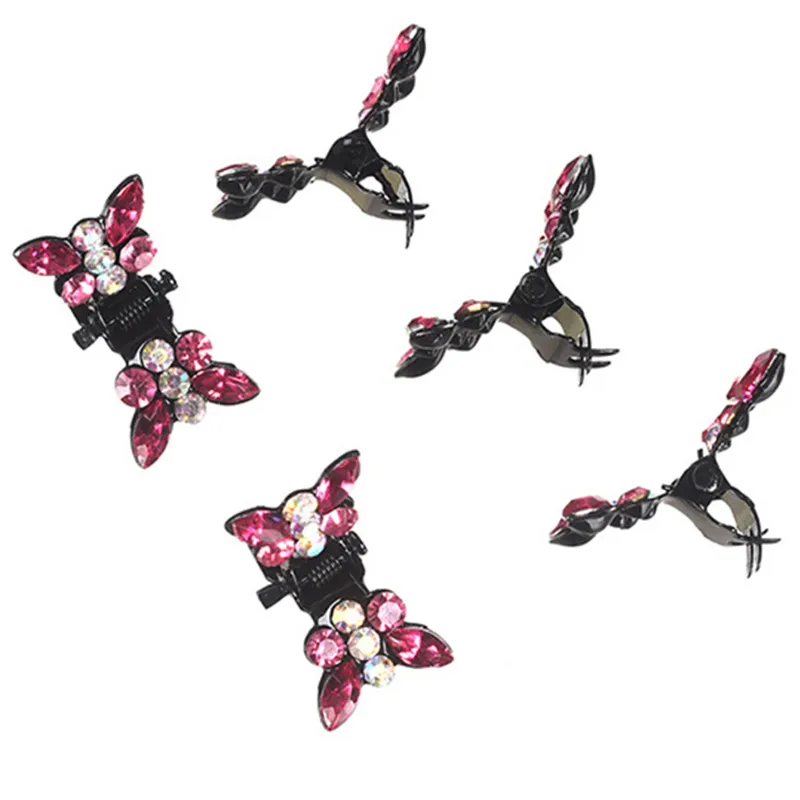 Newest 12PCS Shiny Butterfly Rhinestone Hair Claws Cute Hairpins Accessories |