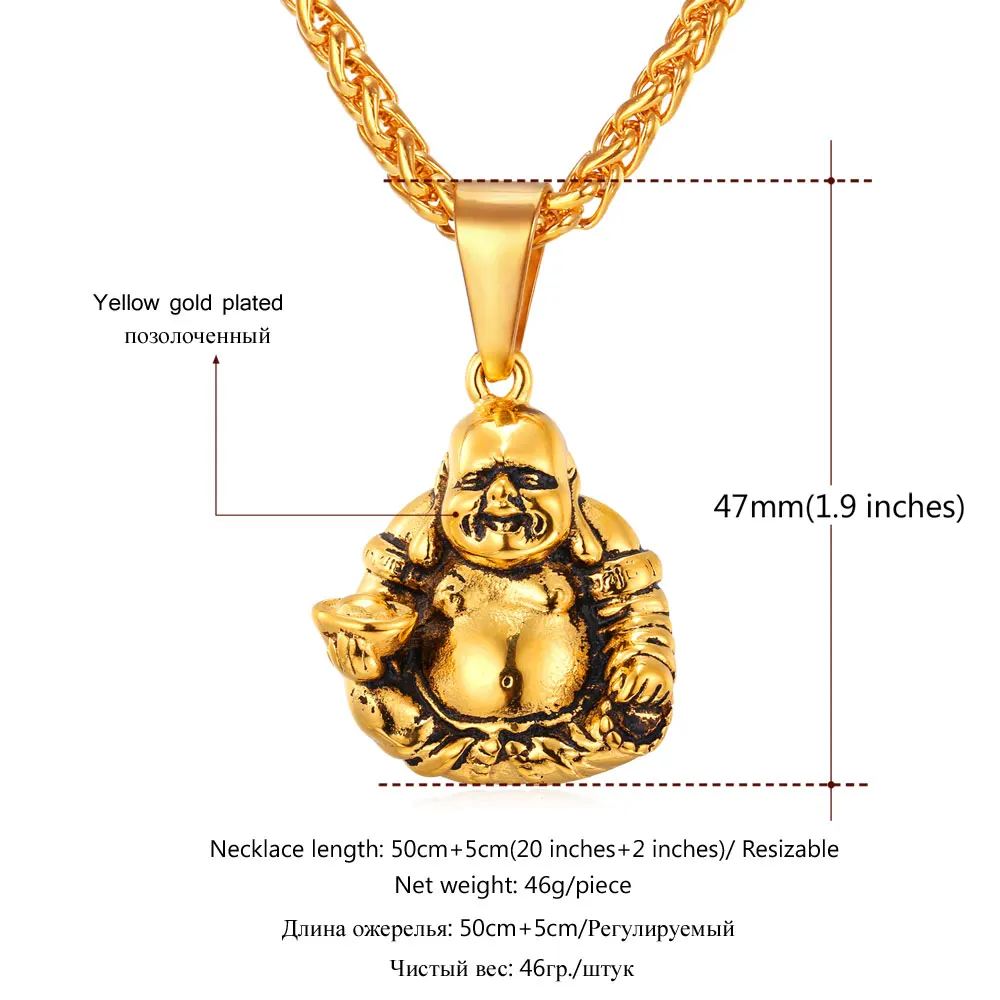 Ожерелье &quotБудда&quot и подвески из нержавеющей стали золотого цвета оптовая