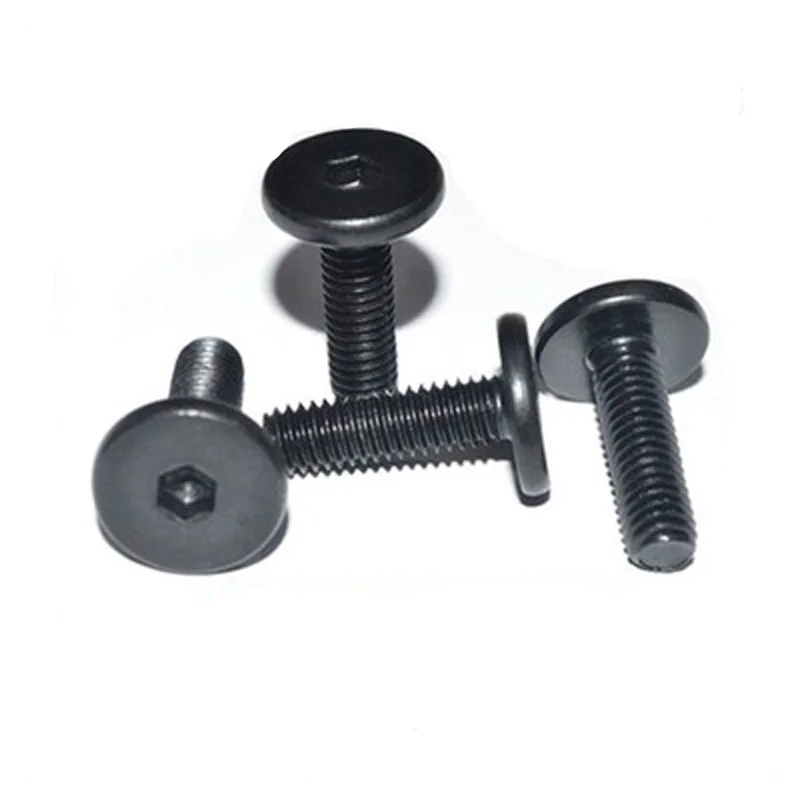20Pcs M3 Thin Allen inner hexagon diameter 7mm Screws thickness 1mm Big Flat head hex screw black Harden 6mm L | Обустройство дома