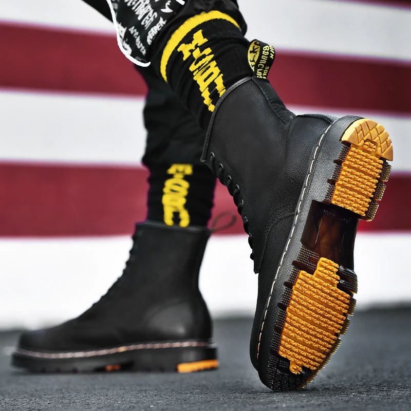 Женские ботинки; doc martins; британский стиль; Dr Martins; винтажные классические ботинки martin из натуральной кожи; женские водонепроницаемые ботинки в байкерском стиле; походная обувь