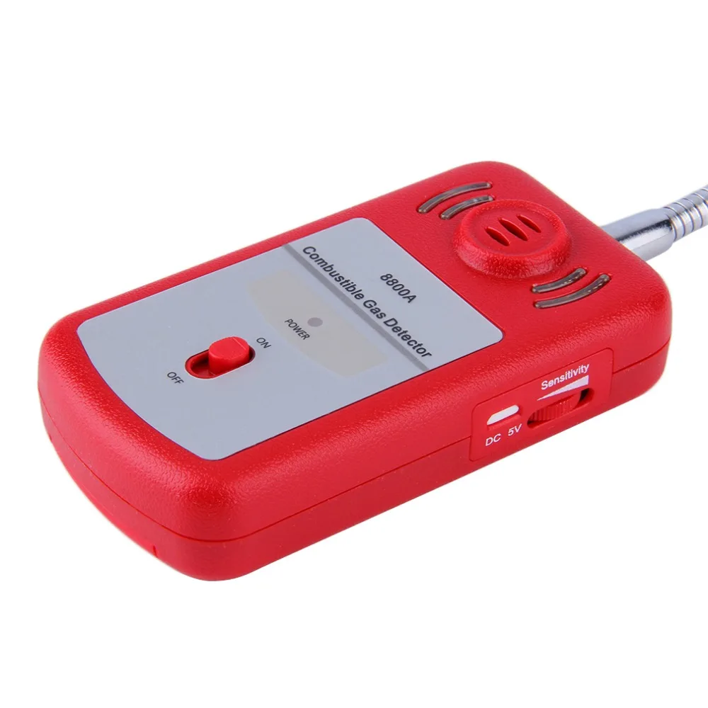 Sensitive Combustible Gas Detector Analyzer Portable Leak Location Determine Tester With Sound-light Alarm Probe Bendable | Безопасность
