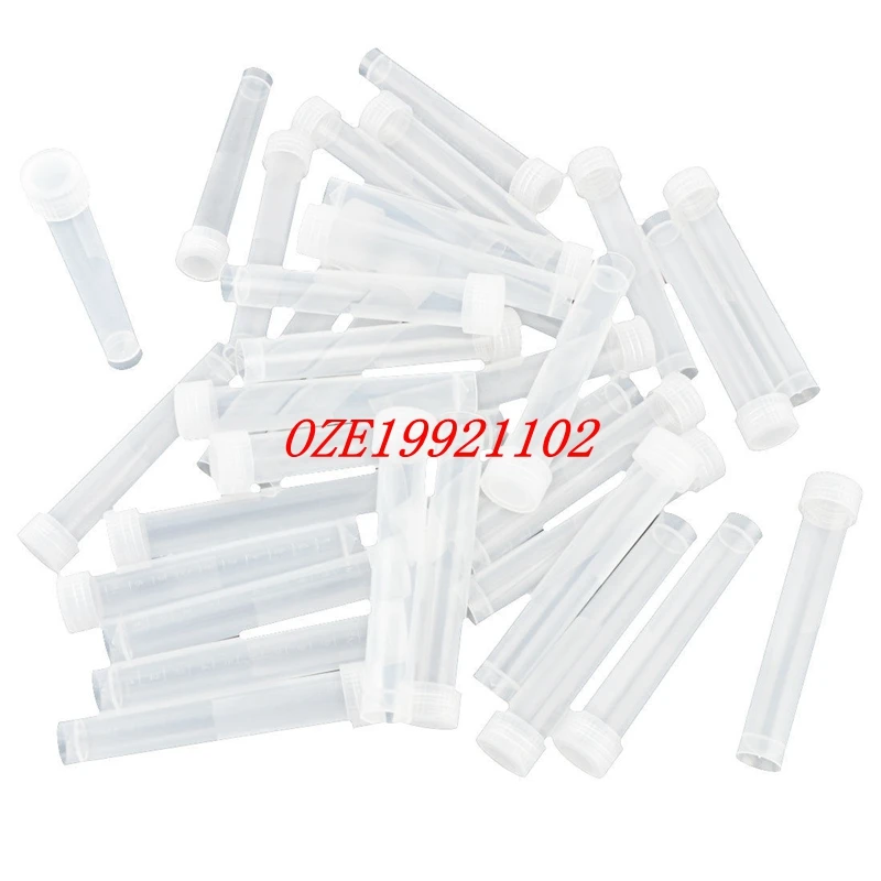 10ml Conical Bottom Plastic Vial Tube Clear White w Screw Caps | Канцтовары для офиса и дома