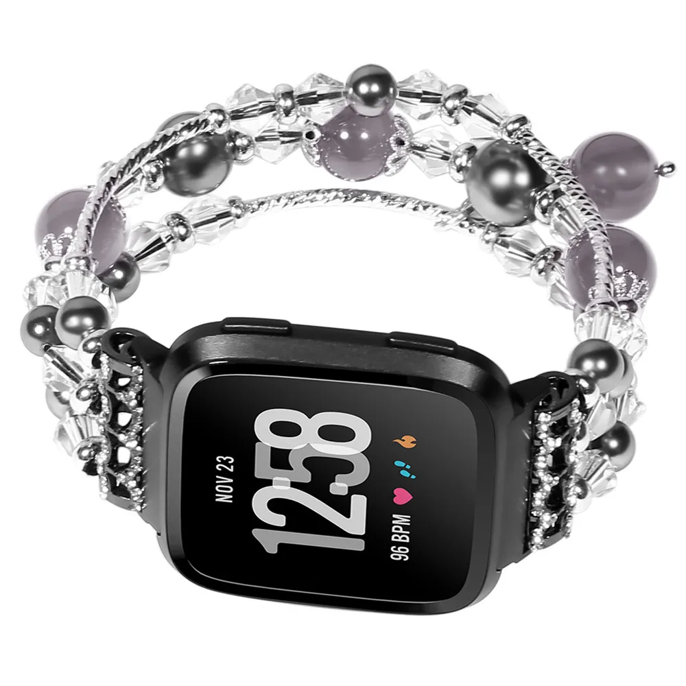 Модный спортивный браслет из бисера ремешок для Fitbit умные часы Versa Watachband спортивные носимые устройства relogios horloge