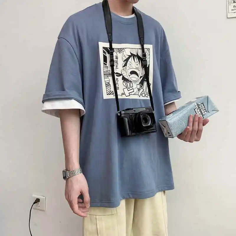 Цельная мультяшная футболка Повседневная homme streetwear Мужская Женская одежда для