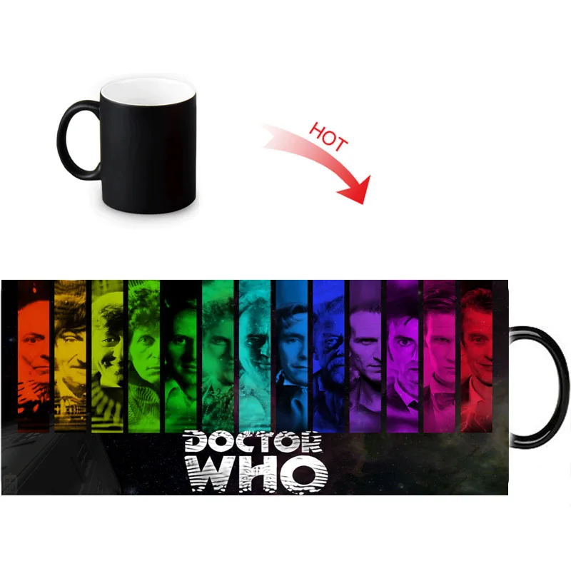 Doctor Who Горячие реактивные чувствительные кружки черно-белая меняющая цвет