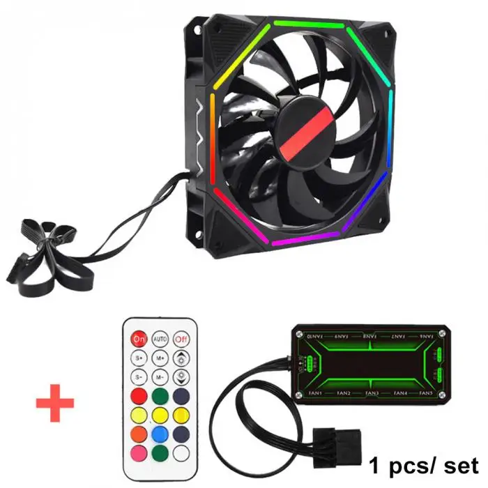Чехол для компьютера PC охлаждающий вентилятор светильник RGB регулируемый светодиодный светильник 120 мм кулер вентилятор светильник DJA99