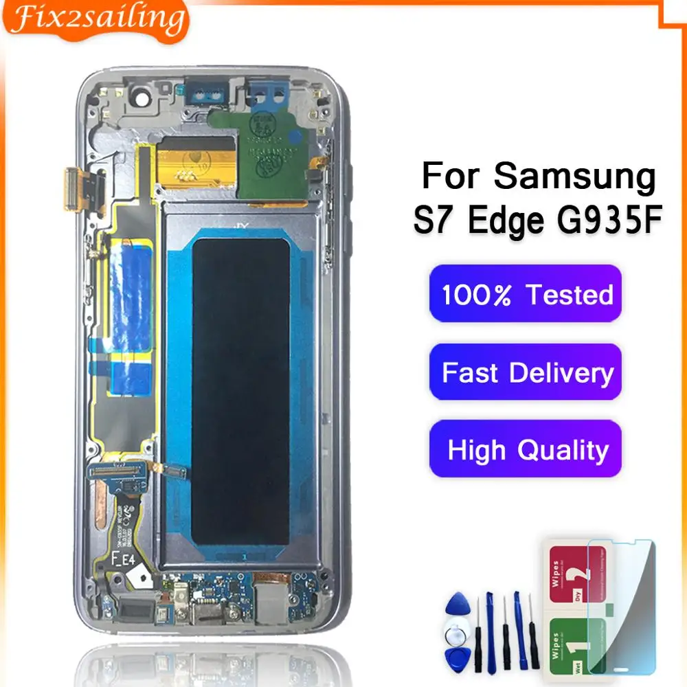 ЖК дисплей SUPER AMOLED 5 дюйма для SAMSUNG Galaxy S7 Edge G935 G935F сенсорный экран с дигитайзером и