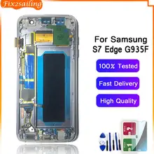 ЖК дисплей SUPER AMOLED 5 дюйма для SAMSUNG Galaxy S7 Edge G935 G935F сенсорный экран с