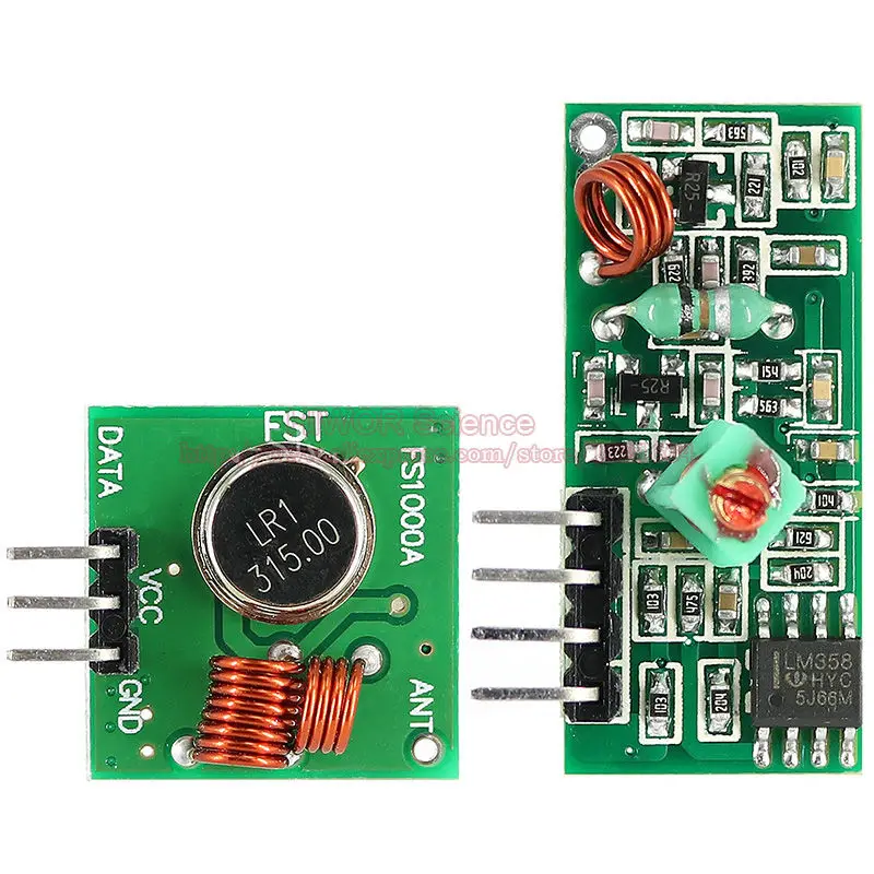 2pairs/lot 315MHz RF Wireless Remote Transmitting Mode & Receiving Module Transceiver Board Super Regeneration For Arduino